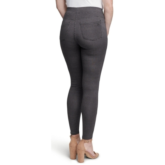 Seven7 Black and Gray Windowpane Pull On Leggings Ponte Pant - Picture 3 of 14